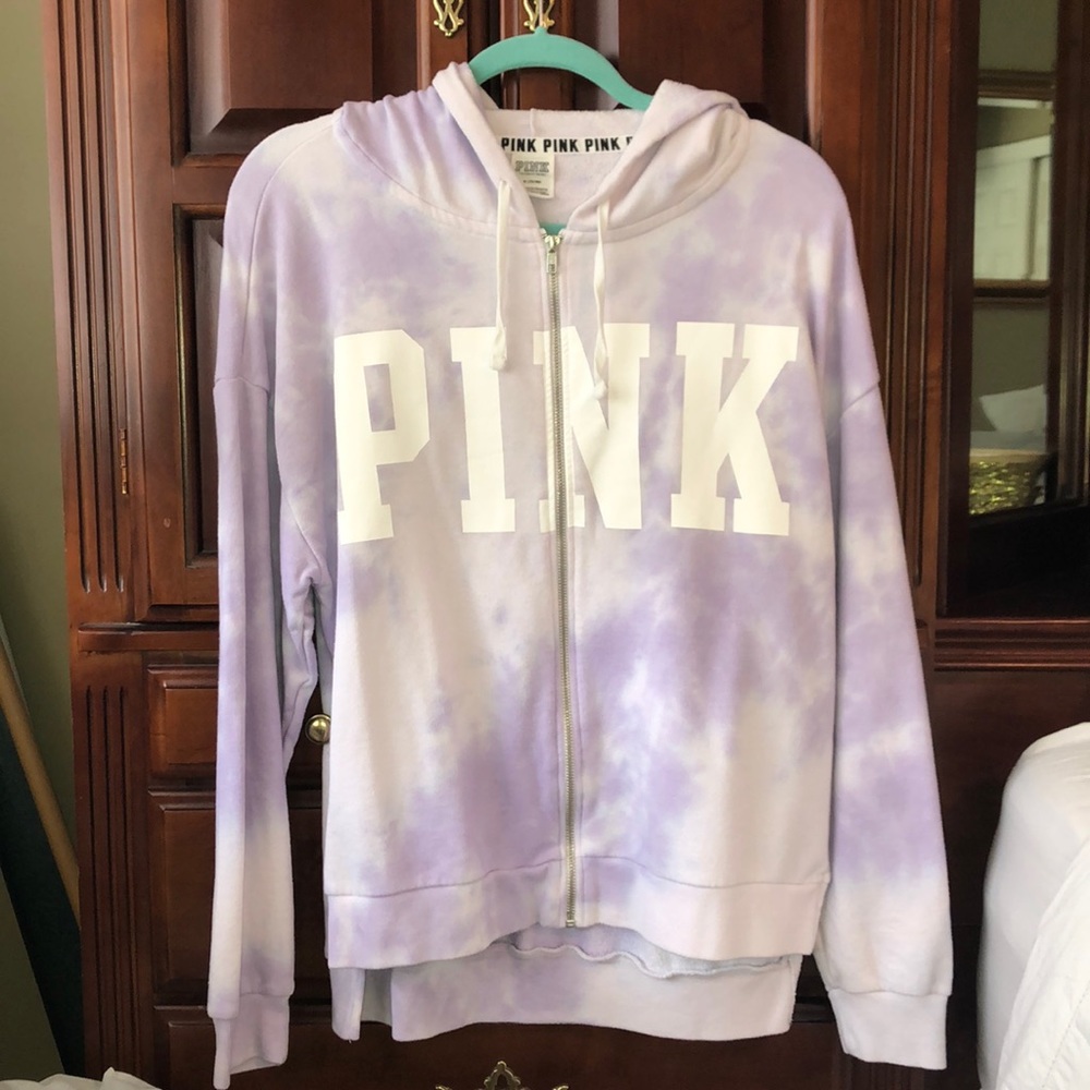 Victoria’s Secret Pink light purple tie dye zip up
